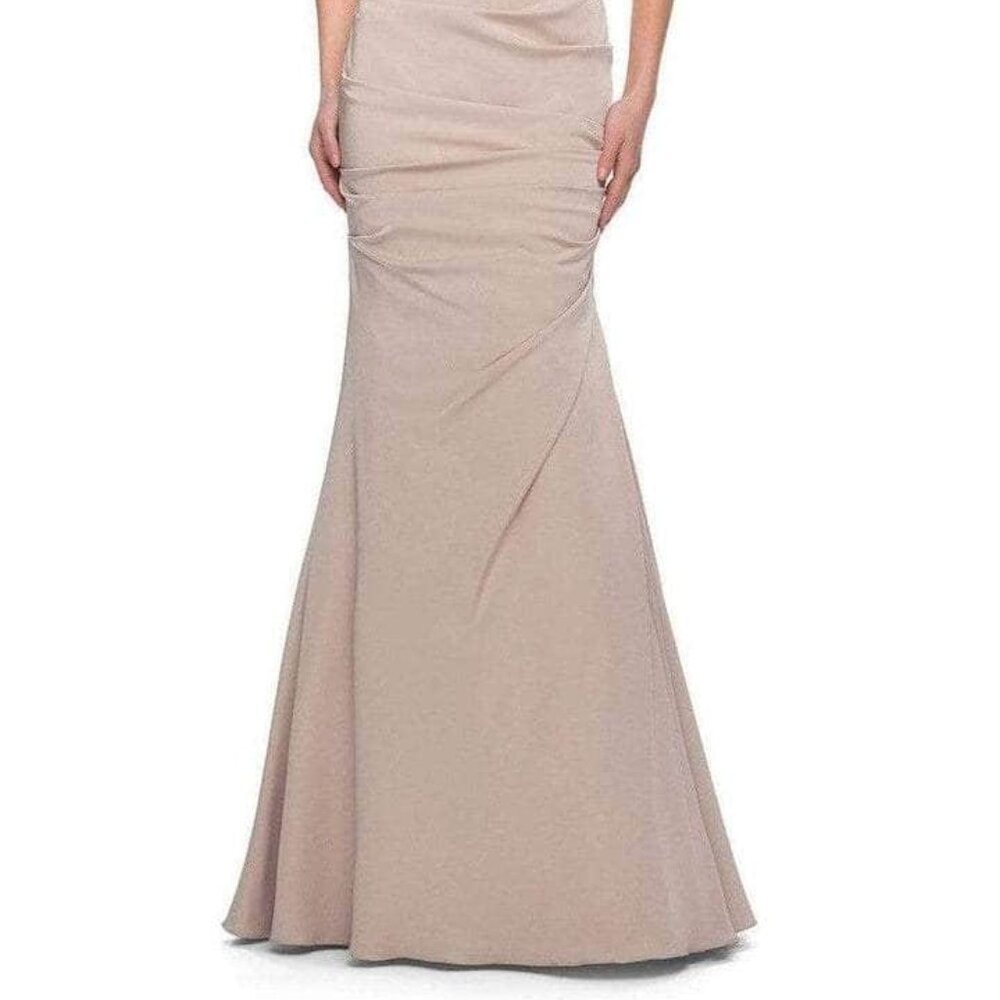 La Femme Elegant Cream Dress - Picture 2 of 6